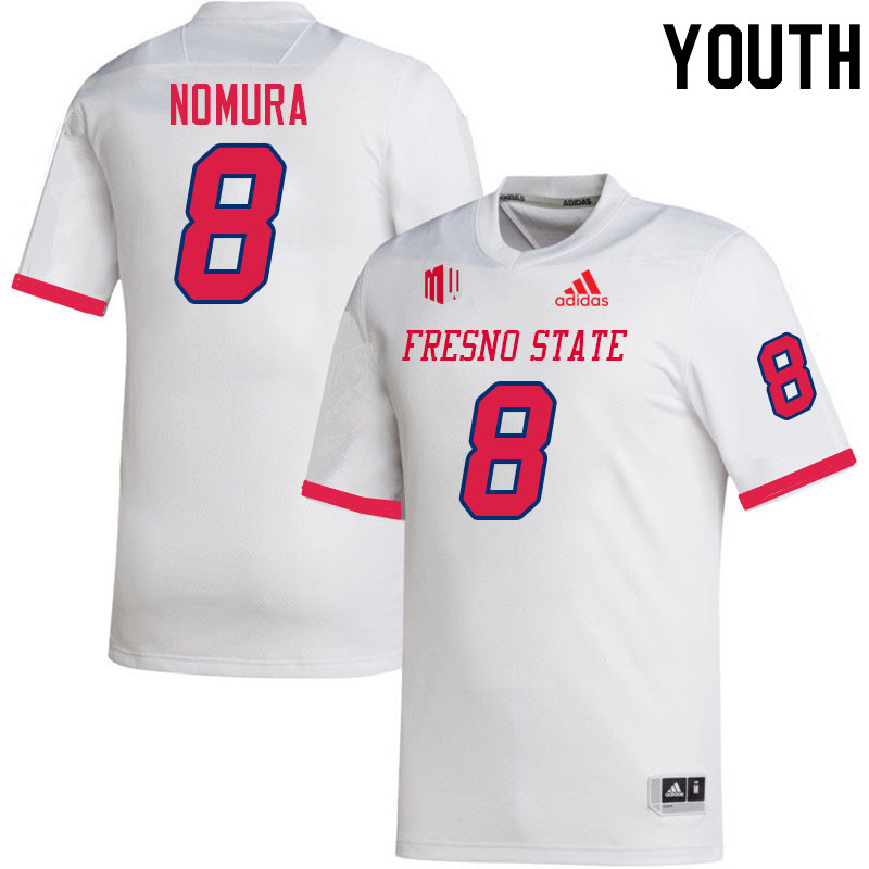 Youth #8 Tuasivi Nomura Fresno State Bulldogs College Football Jerseys Stitched-White